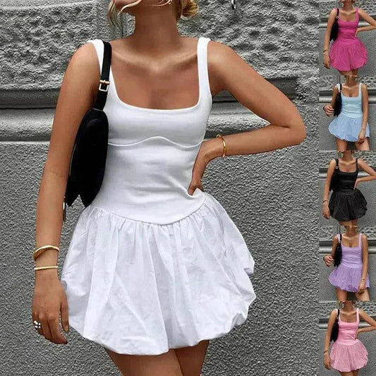 Elegant Sleeveless Fashion Stitching Vest Mini Dress - Velora