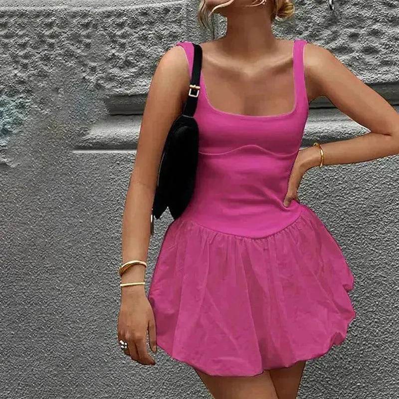 Elegant Sleeveless Fashion Stitching Vest Mini Dress - Velora