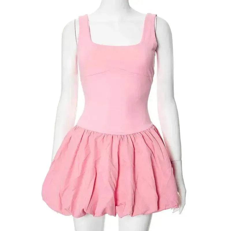 Elegant Sleeveless Fashion Stitching Vest Mini Dress - Velora