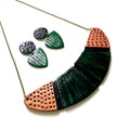 Emerald Green Statement Necklace with Black & Copper Accents - Velora Luxury Fashion