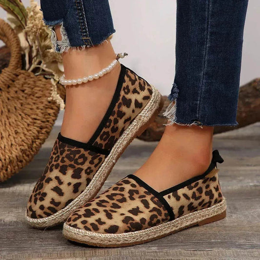 European And American Slip-on Fisherman Shoes Summer Animal Skin Loafer Flat Casual Canvas Shoe - Velora