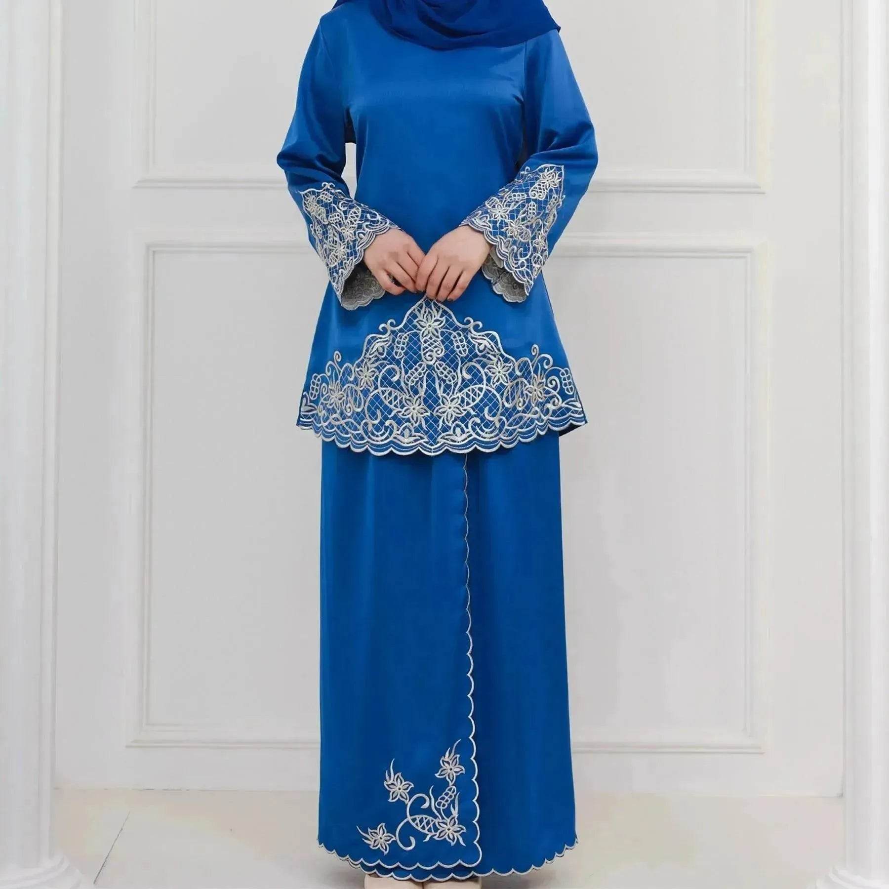 Exquisite Embroidery Two-piece Suit for Turkey Dubai Middle East Women Abaya inspired - Velora