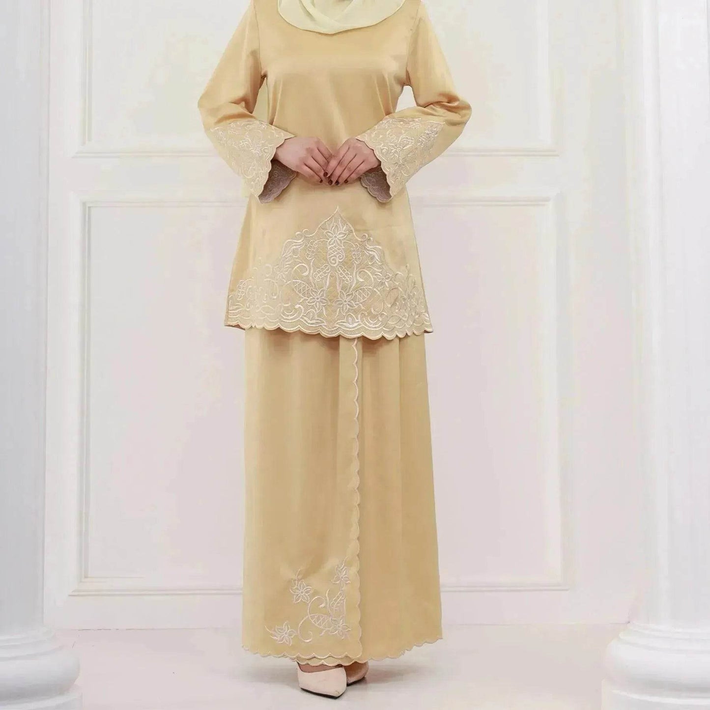 Exquisite Embroidery Two-piece Suit for Turkey Dubai Middle East Women Abaya inspired - Velora