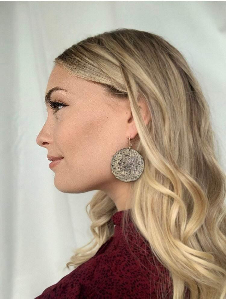 Extra Large Disc Dangle Earrings - Velora Luxury Fashion
