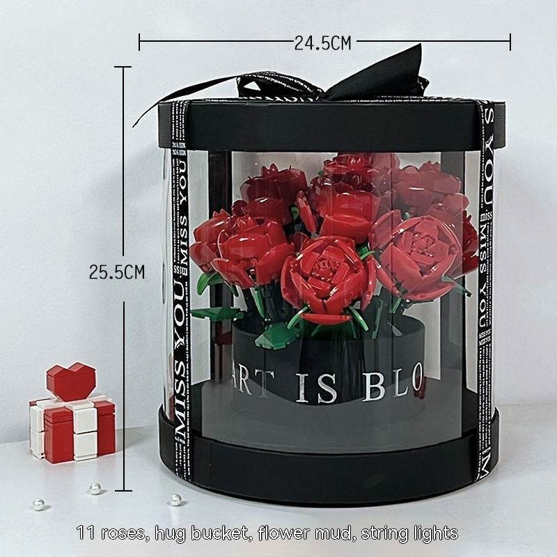 Building Blocks Rose Bouquet Flower Pot - Velora