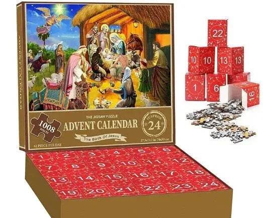 New 24 Boxes Unique Christmas Advent Calendar 2024 Jigsaw Puzzle - Velora