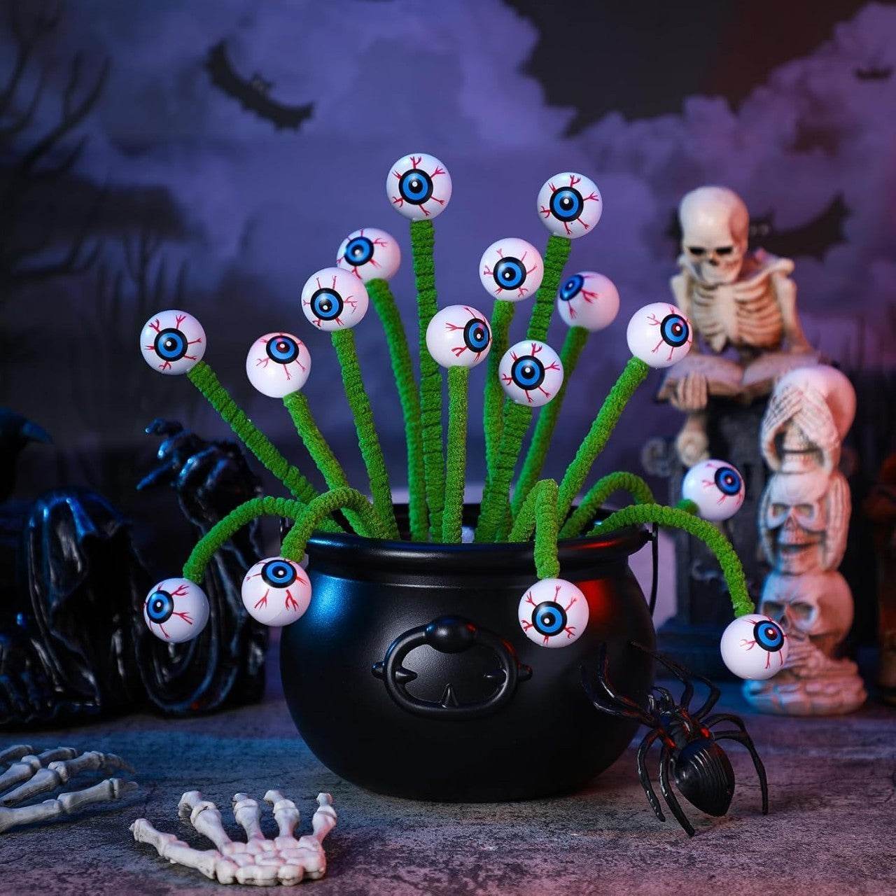 Halloween Three-dimensional Eye Beads Twig Cutting Bouquet Creative Funny Decoration - Velora