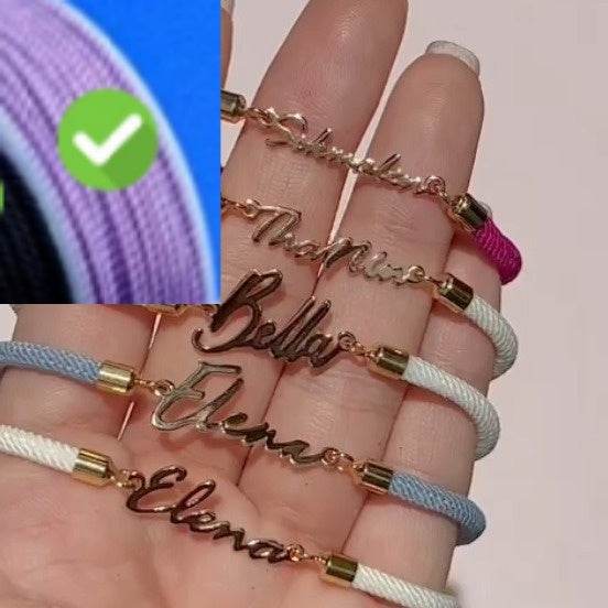 Personalized Colorful Rope Chain Custom Name Bracelet Personalized Adjustable Name Jewelry For Girls - Velora