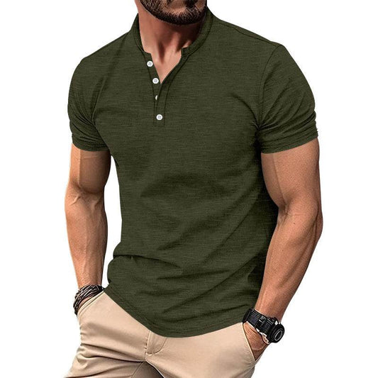 Retro Casual Cotton Solid Color Short Sleeve - Velora