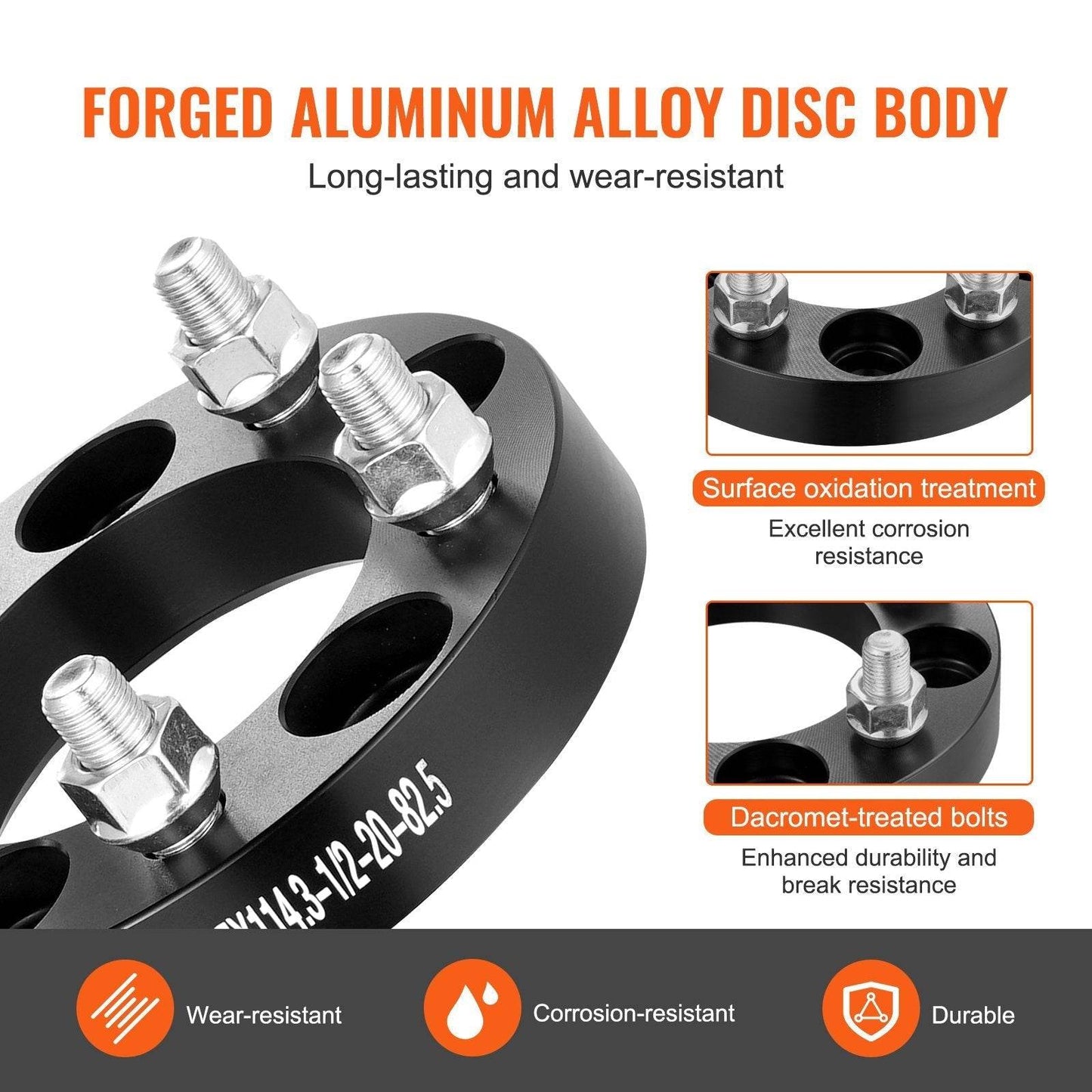 Wheel Spacers Wheel Adapters 5 Lug Forged Spacer 4 PCS Black - Velora