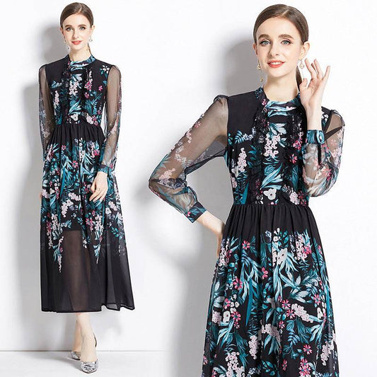 Black Shivering Elegant Socialite Waist-tight Elegant Dress - Velora