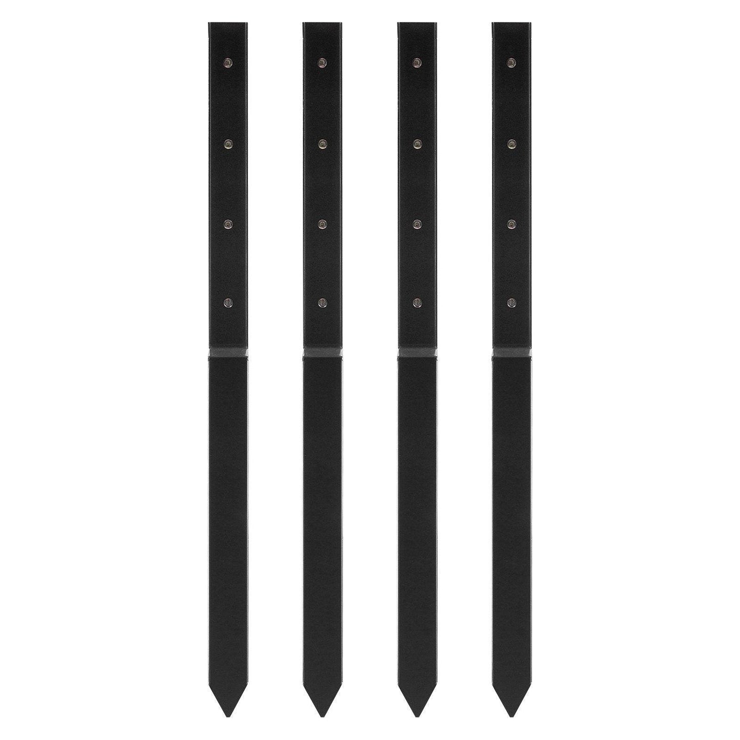 Fence Post Anchor Repair Kit, 4 Pack Inner Diameter 2 X2 Inches Heavy Duty Steel Fence Post Support Stakes, Anchor Ground Spike For Repair Tilted, Broken Wood Fence Post - Velora