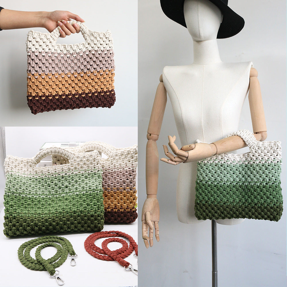 Cotton String Woven Handbag Simple