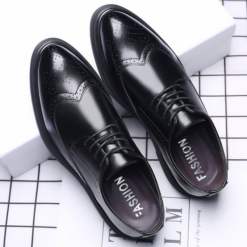 New Men's Brogue Leather Business Casual British Formal Leather Shoes - Velora