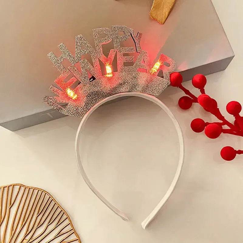 Christmas With Light Headband Snowflake Women's - Velora
