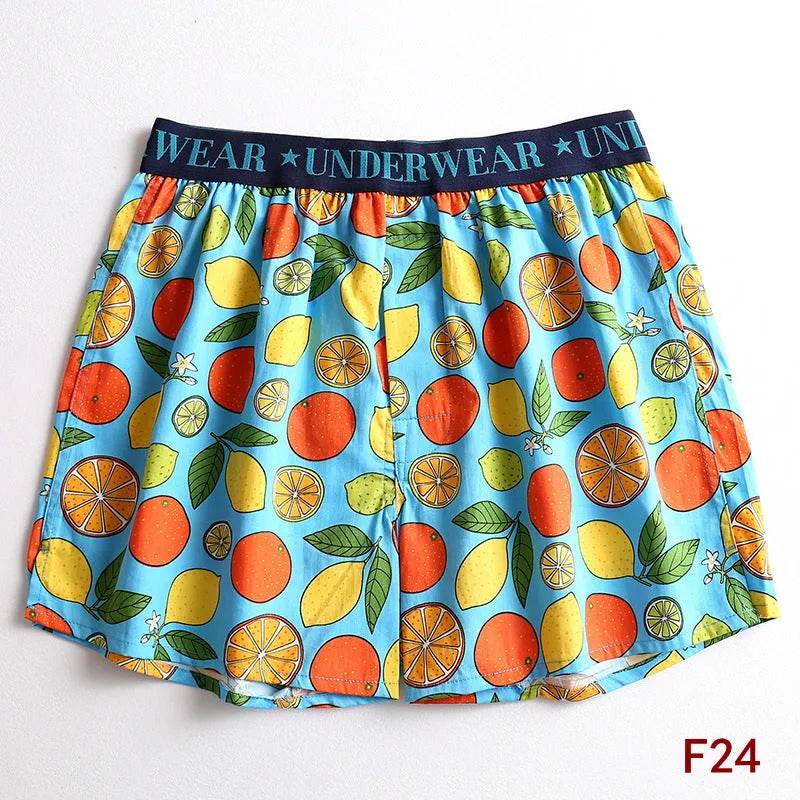Cartoon Printed Cotton Men's Underwear Loose Boxer Short Breathable
