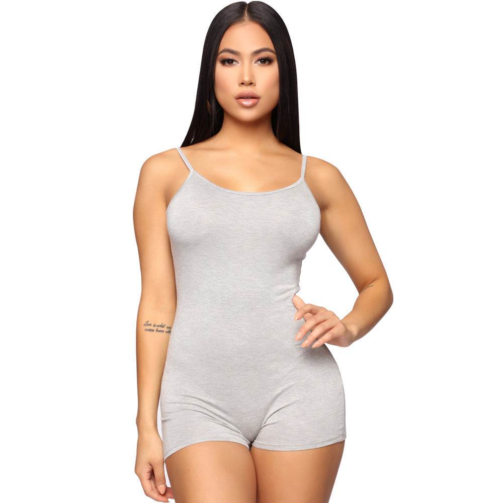 Women's One piece Athleisure wear Sleeveless Suspender Workout Yoga Short Jumpsuit - Velora