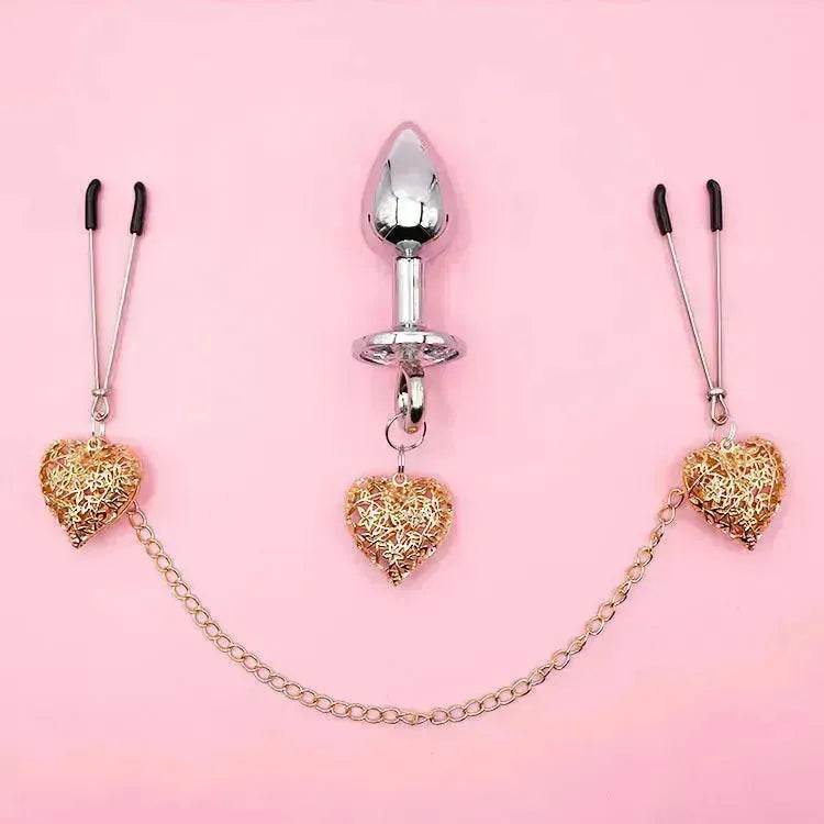Love Chain Sex Toys Bell For Women Nipple Clamp Anal Plug - Velora