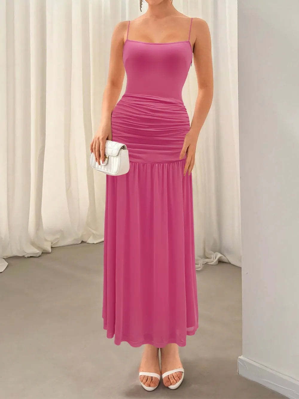 Ruched Maxi Cami Dress - Velora