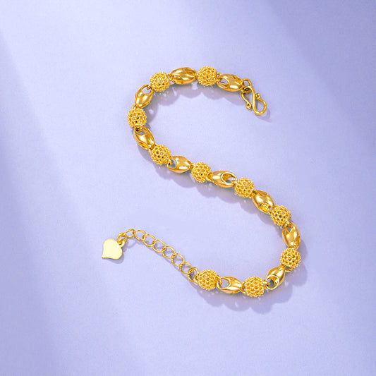 Alloy Gold-plated Beads Hollow Glossy Exquisite Bracelet