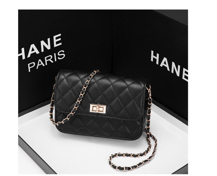 Chanel-Style Crossbody Bag with Quilted Chain Design