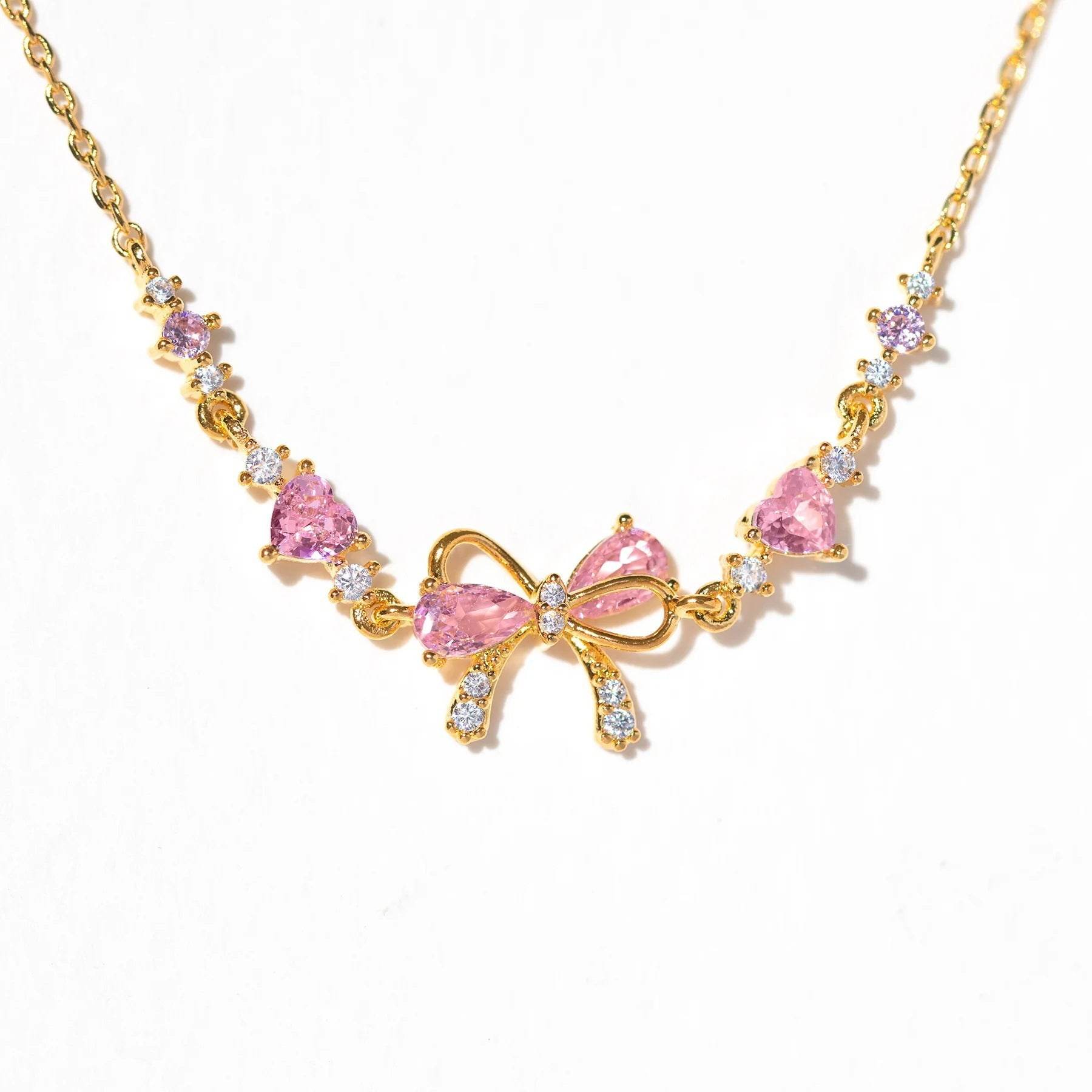 Sweet Bow Heart Rhinestone Bracelet Y2K Ins Fashion Chain Bracelet Valentine's Day - Velora