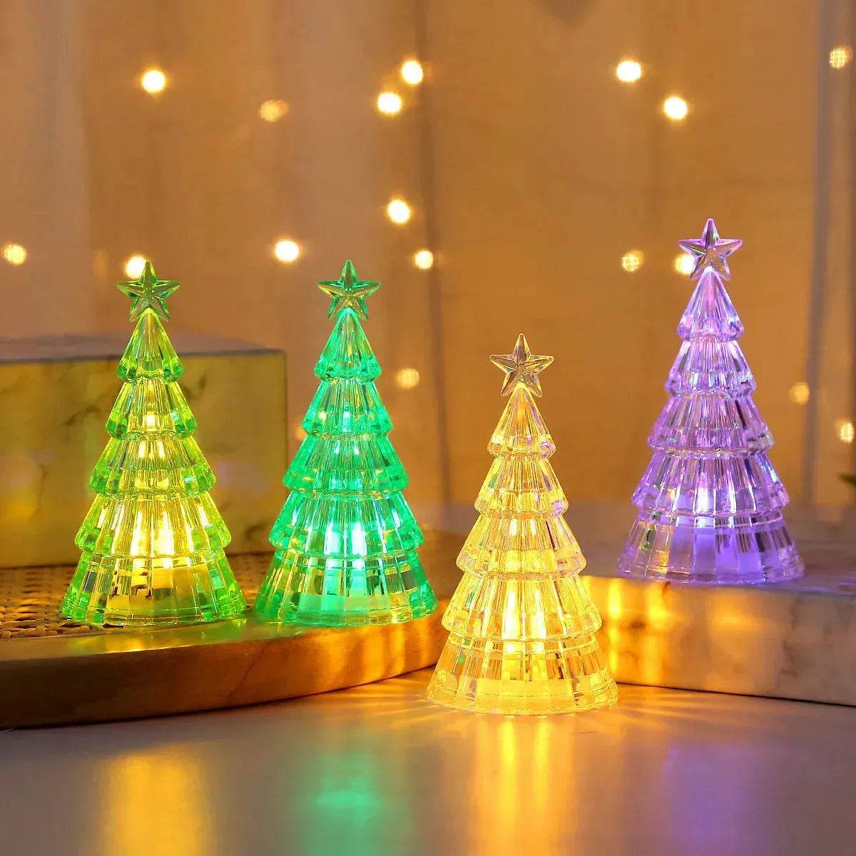Christmas Lawn Decoration Light-emitting Christmas Tree Crystal Small Night Lamp - Velora