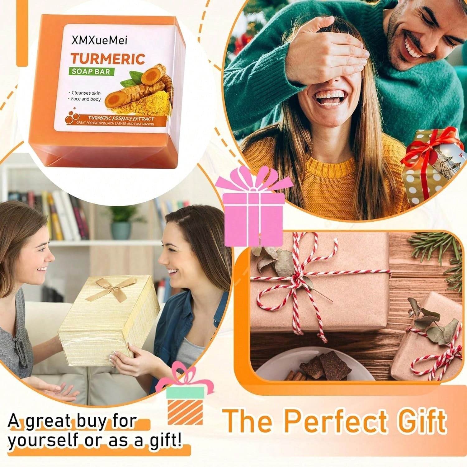 Body Face Brightening Turmeric Hyperpigmentation Bar Soap - Velora