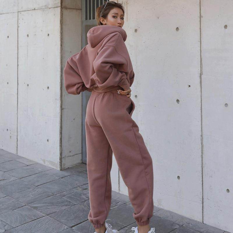 New Style Autumn And Winter Women's New Casual Hoodie Coat Sports Suit - Velora