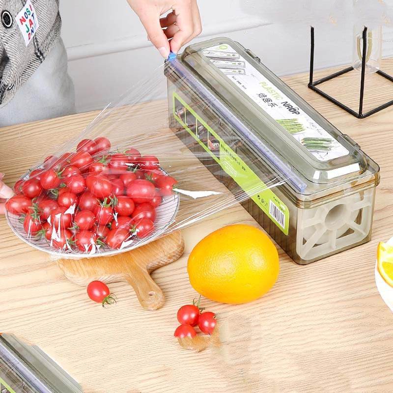 Food PE Large Roll Boxed Plastic Wrap Cutter Cling Film Wrapper - Velora