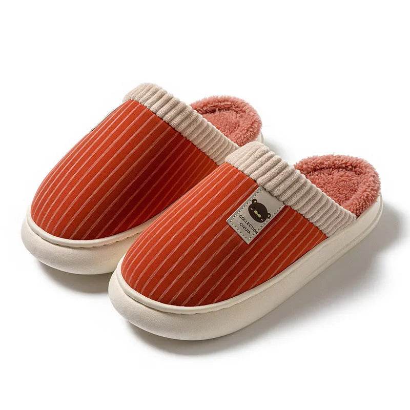 Striped Slippers – Non-Slip Warm Wear-Resistant Footwear - Velora