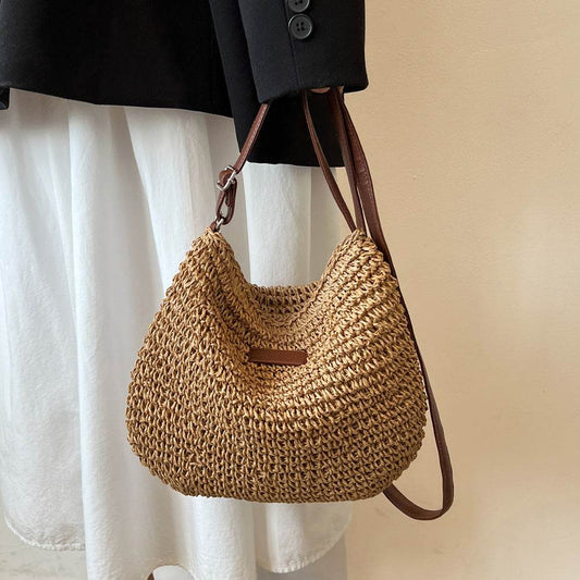 Niche Design Vacation Straw Tote Bag - Velora