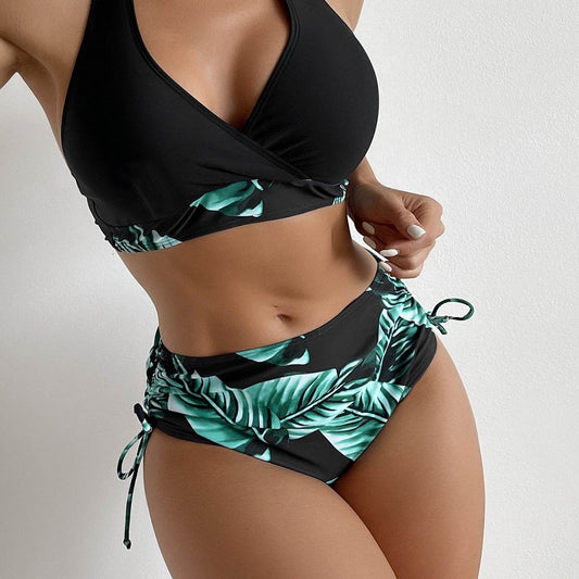 European And American High Waist Halter Bikini Women's Swimsuit - Velora