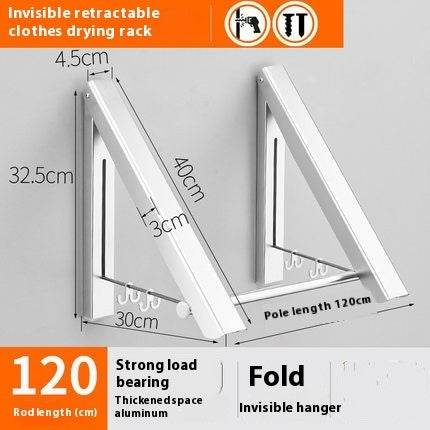 Punch-free Space Aluminum Foldable Invisible Folding Retractable Wall Hanger for Waterproof Hanging Underwear Coat Hanger - Velora