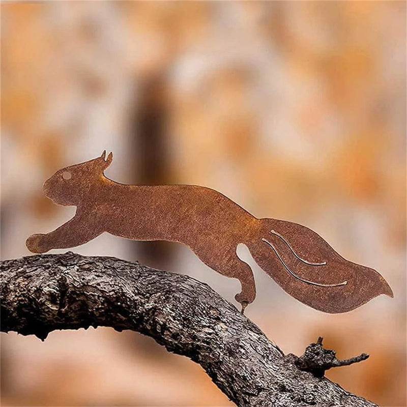 Household Rusty Squirrel Silhouette Screw Insert wood craft - Velora