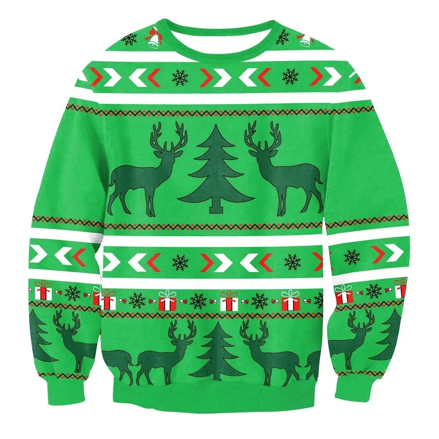 Autumn Winter Fashion Ugly Christmas Sweater Santa Elf Funny Pullover Womens Mens Print Sweaters Tops Clothing - Velora