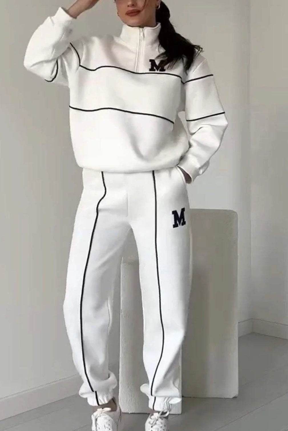 Womens 2 Piece Outfits Lounge Hoodless Pullover Sweatshirt Sweatsuit Sets Sweatshirt Baggy Fashion Sweatpants With Pockets - Velora