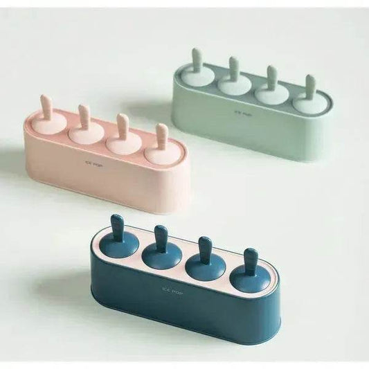 4 Cavities Reusable Silicone Popsicle Mold Maker DIY ice cream mold - Velora