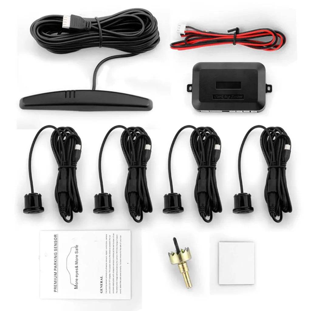 Auto Car LED Crescent Buzzer Radar Parking Sensor 4 Probes Car Camera - Velora
