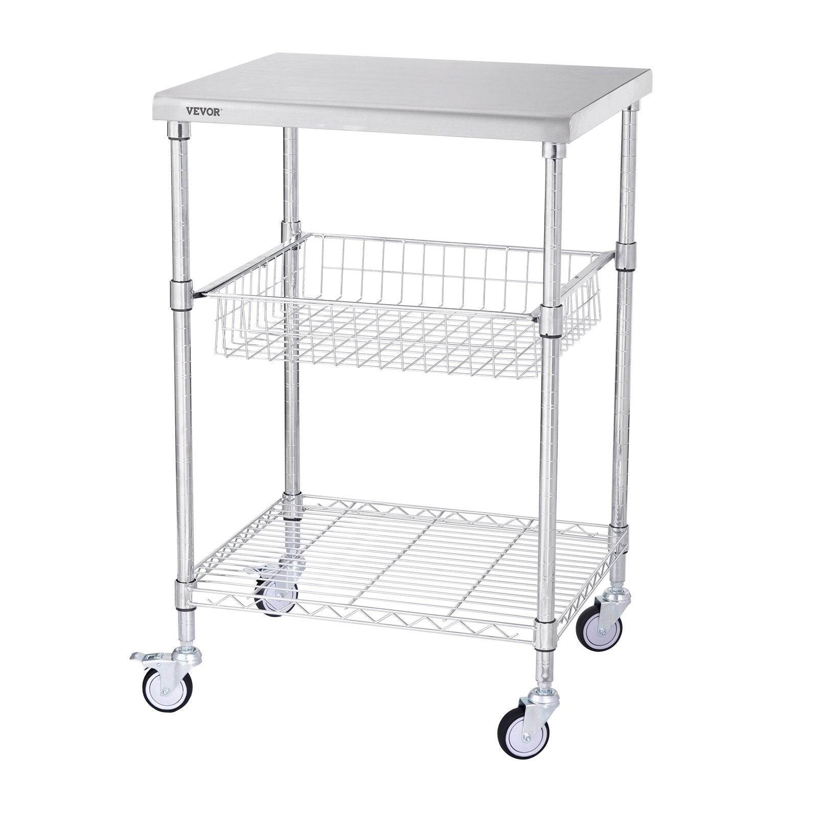 VEVOR 3-Tier Workbench Utility Cart for Kitchen Office - Velora