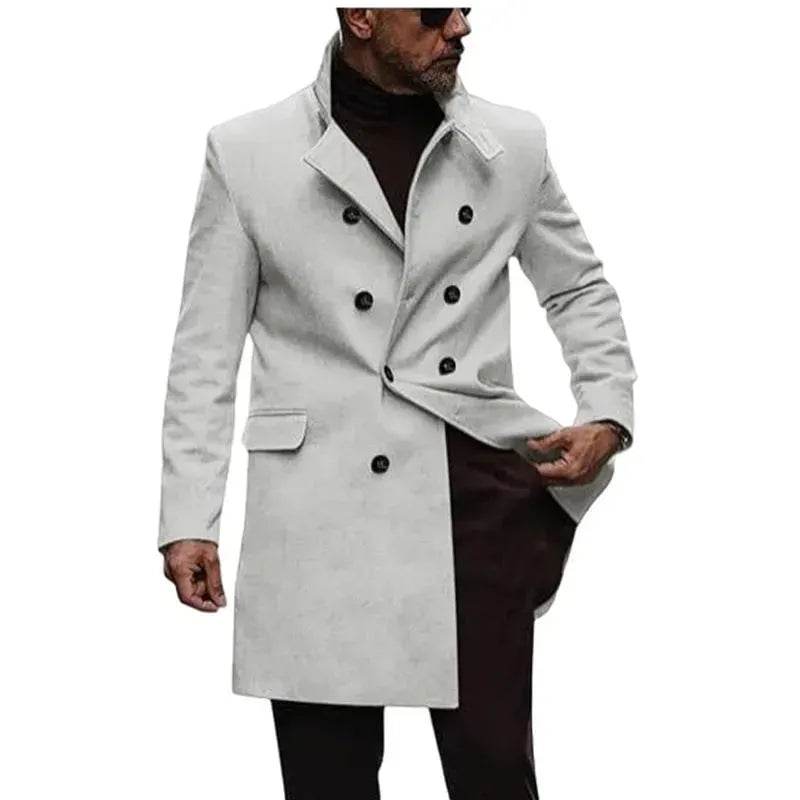 Warm Autumn Winter Lapel Casual long Business Coat for Men - Velora