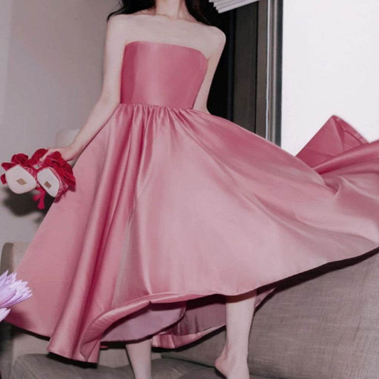 Tube Top Formal Satin Dress - Velora