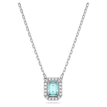 Swarovski Una Pendant Necklace Mint Crystal in a Rhodium Finished Setting from the Una Collection