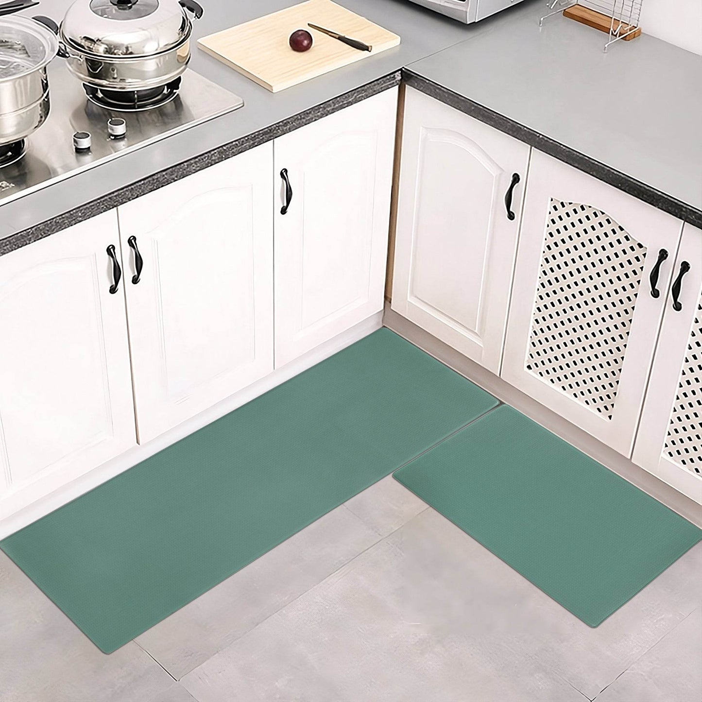 Kitchen Floor Mat Two-piece Set Of Non-slip, Waterproof Rug And Easy To Scrub For Home, Kitchen - Velora