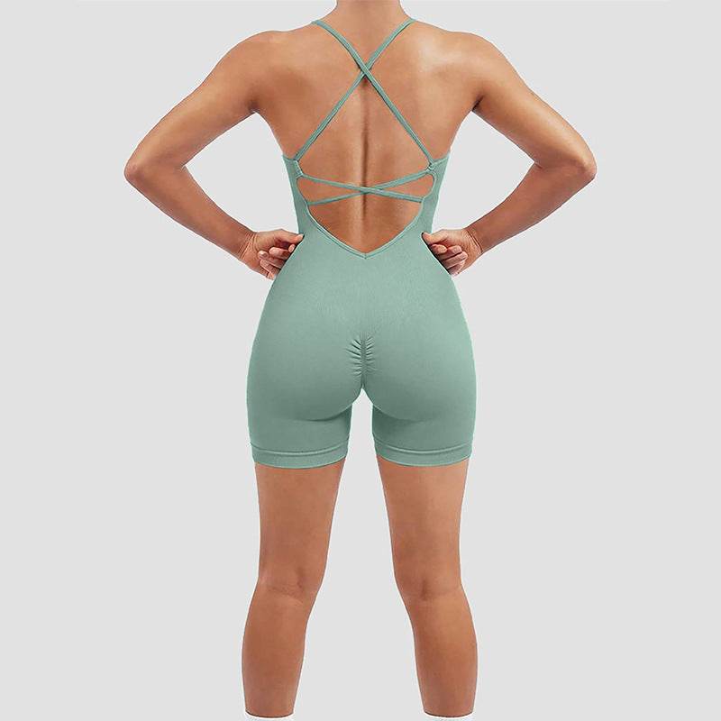 Women's Fashion Seamless Thread Yoga Jumpsuit - Velora