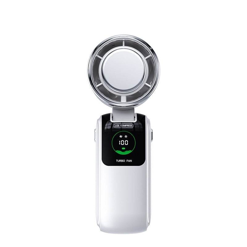 New Ice Pack High-Speed Handheld Eletirc Fan Speed Adjustable Folding Mini Fan Portable Outdoor Hanging Neck Small Fan - Velora