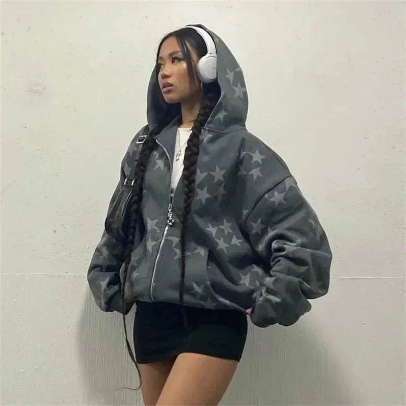 Fall Winter street Hip pop Unsex zip-up Hoodie Cardigan Outwear - Velora