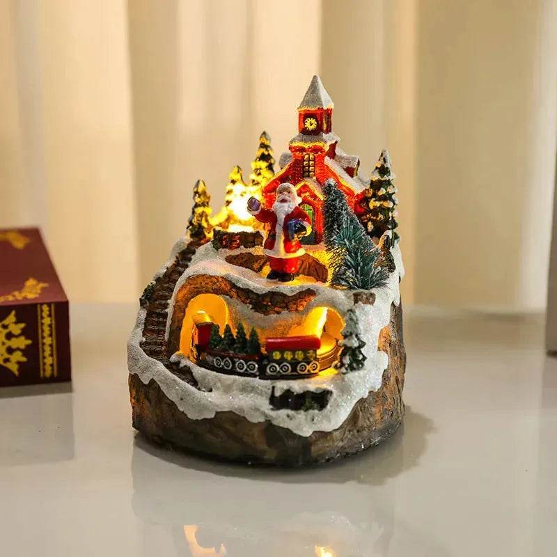 Christmas Rotating Resin Luminous Music Box Ornaments - Velora