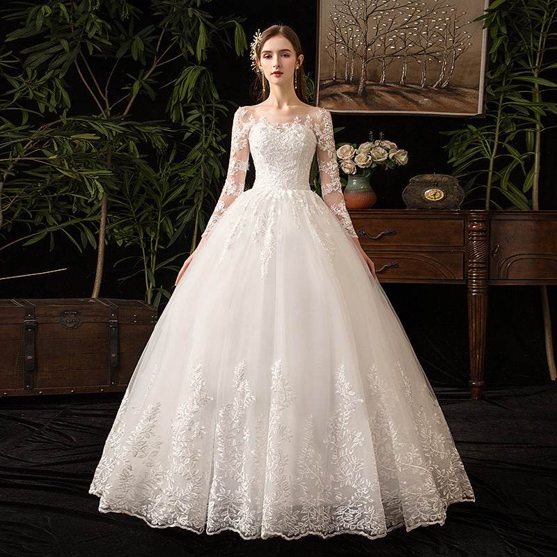 Primary Wedding Dress Long Sleeve French Style - Velora