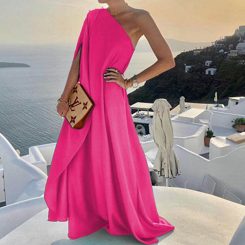 Women's Clothing Graceful And Fashionable Solid Color Dress - Velora